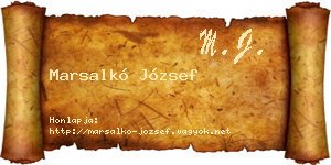 Marsalkó József névjegykártya